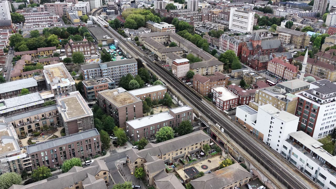 Aerial view over London