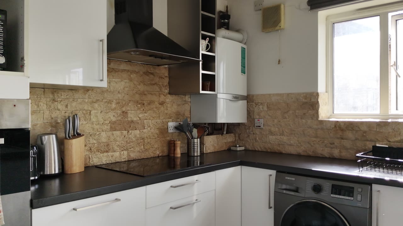 Panning video through a Hackney kitchen