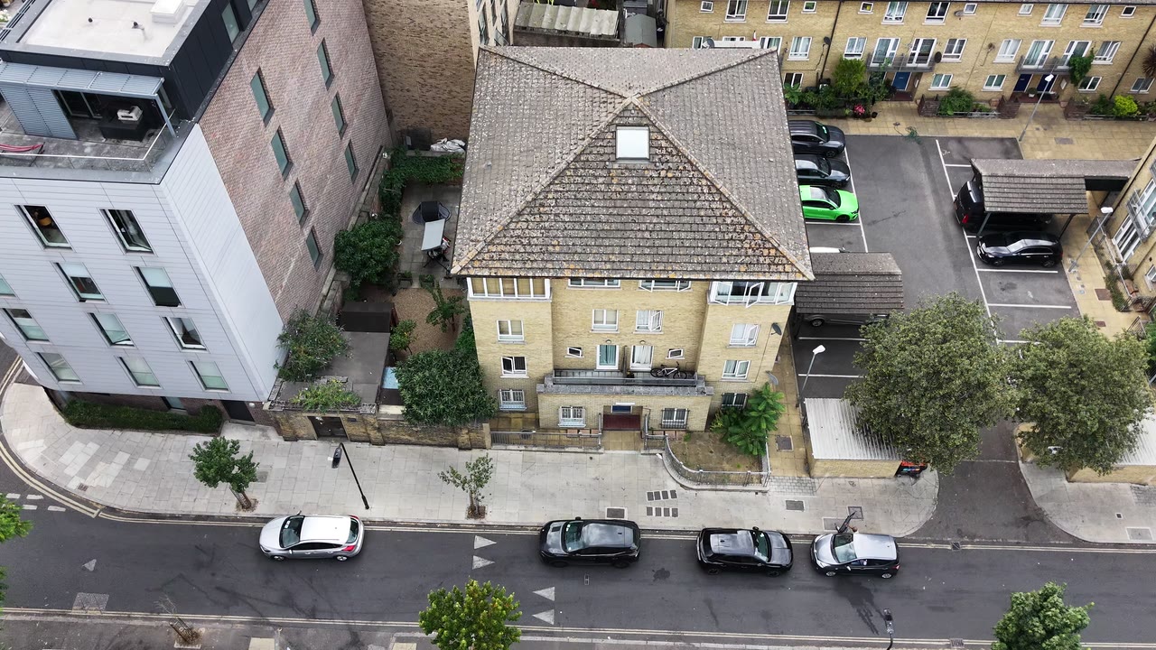 High aerial view of a flat